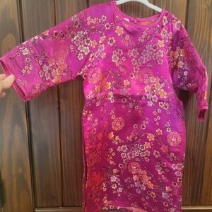 Girls Floral Print Asian Dress Top